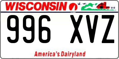 WI license plate 996XVZ