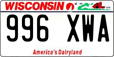 WI license plate 996XWA