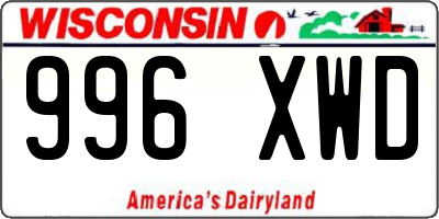 WI license plate 996XWD