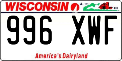 WI license plate 996XWF