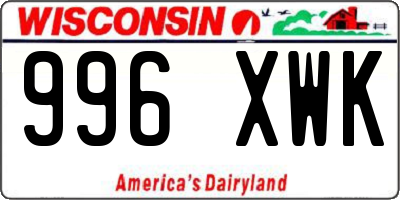 WI license plate 996XWK