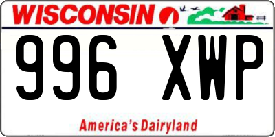 WI license plate 996XWP