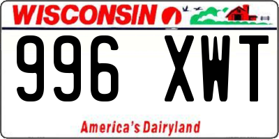 WI license plate 996XWT