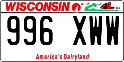 WI license plate 996XWW