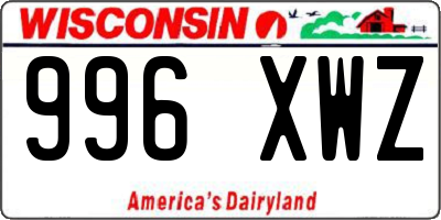 WI license plate 996XWZ