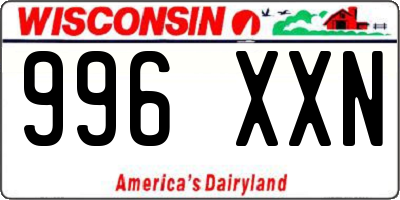 WI license plate 996XXN
