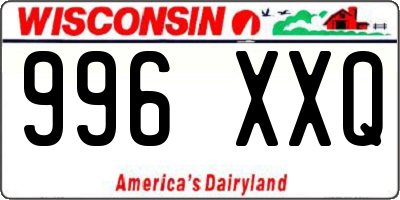 WI license plate 996XXQ