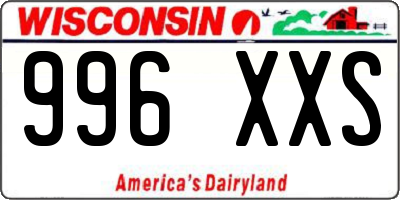 WI license plate 996XXS