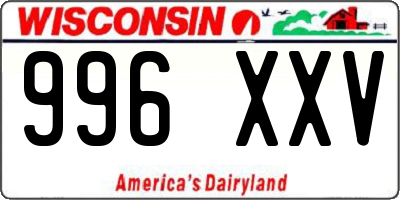 WI license plate 996XXV