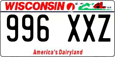 WI license plate 996XXZ