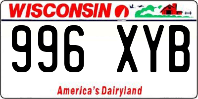 WI license plate 996XYB