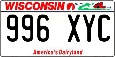WI license plate 996XYC