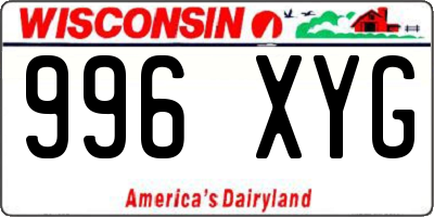 WI license plate 996XYG