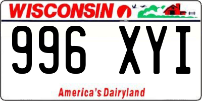 WI license plate 996XYI