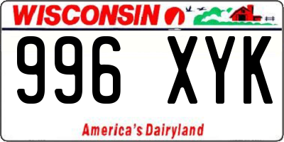 WI license plate 996XYK