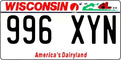 WI license plate 996XYN