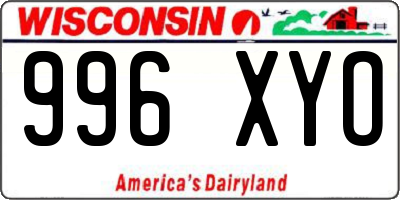 WI license plate 996XYO