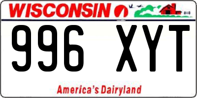 WI license plate 996XYT