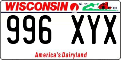 WI license plate 996XYX