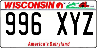 WI license plate 996XYZ