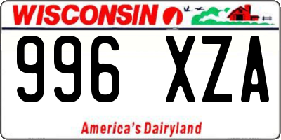 WI license plate 996XZA