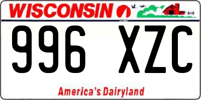WI license plate 996XZC