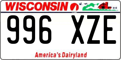 WI license plate 996XZE