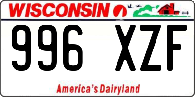 WI license plate 996XZF
