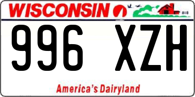 WI license plate 996XZH
