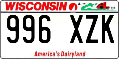 WI license plate 996XZK
