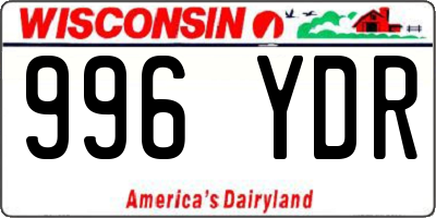 WI license plate 996YDR