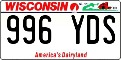 WI license plate 996YDS