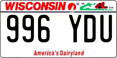 WI license plate 996YDU