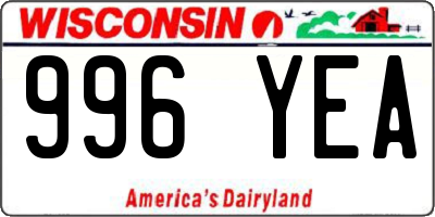 WI license plate 996YEA