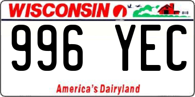 WI license plate 996YEC