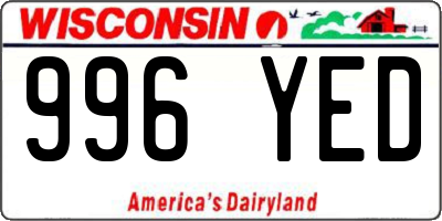 WI license plate 996YED