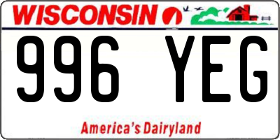 WI license plate 996YEG