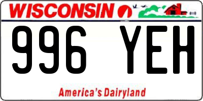 WI license plate 996YEH
