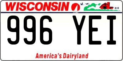 WI license plate 996YEI
