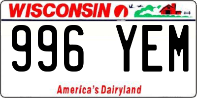WI license plate 996YEM