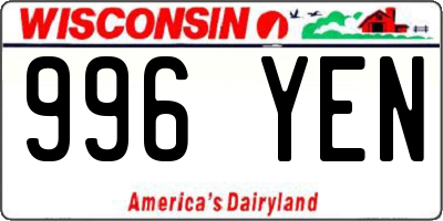 WI license plate 996YEN