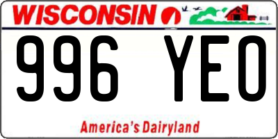 WI license plate 996YEO