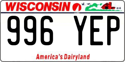 WI license plate 996YEP