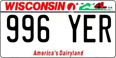 WI license plate 996YER