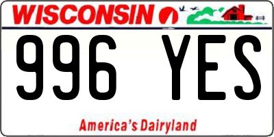 WI license plate 996YES