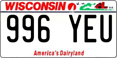 WI license plate 996YEU