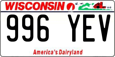 WI license plate 996YEV