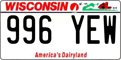 WI license plate 996YEW