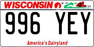 WI license plate 996YEY