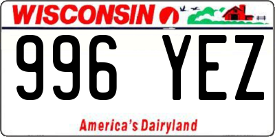 WI license plate 996YEZ